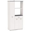 Buffet Asfeld Color Blanco 2 Armarios 1 Cajón Almacenaje Cocina Mueble Moderno 180x90x40 Cm