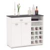 Buffet Asfeld Botellero 2 Puertas 1 Cajón Blanco Cocina Mueble Moderno Almacenaje 90x103x40 Cm