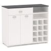 Buffet Asfeld Botellero 2 Puertas 1 Cajón Blanco Cocina Mueble Moderno Almacenaje 90x103x40 Cm