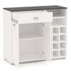 Buffet Asfeld Botellero 2 Puertas 1 Cajón Blanco Cocina Mueble Moderno Almacenaje 90x103x40 Cm