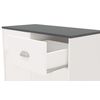 Buffet Bajo Asfeld Blanco 2 Puertas 2 Cajones Cocina Almacenaje Estilo Moderno Mueble 90x80x40 Cm