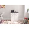 Buffet Bajo Asfeld Blanco 2 Puertas 2 Cajones Cocina Almacenaje Estilo Moderno Mueble 90x80x40 Cm