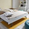 Litera + Cama Elevable Madera Blanca 90x190cm