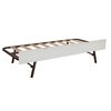 Cama + Elevable Aglomerado Blanco Con Somier Y Colchones 105/105 Cm