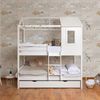 Litera + Cama Elevable Madera Blanca 105x190/105x190cm