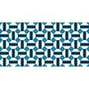 Flooralia - Alfombra Vinilica Geometrica, 143x97cm, Azul-blanco