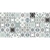 Flooralia - Alfombra Vinilica Patchwork, 143x97cm, Blanco-gris