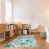 Flooralia - Alfombra Vinilica Patchwork, 143x97cm, Blanco-gris-azul