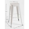 Taburete Torix Alto De Acero Reforzado 76*30*30 Cm - Blanco