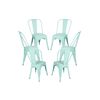 Pack 6 Sillas Torix De Acero Reforzado 86*36*36 Cm - Verde Menta