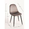 Silla Teok Black Terciopelo - Gris Claro