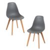 Pack 2 Sillas Kelen De Polipropileno 82*47*53 Cm - Gris Oscuro