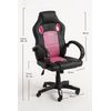 Silla Pro De Polipiel,tela,tela Y Polipiel 118*50*49 Cm - Rosa Y Negro