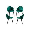 Pack 4 Sillas Hand Patas Negras Terciopelo De Terciopelo 77*48*42 Cm - Verde