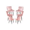 Pack 6 Sillas Sanda Terciopelo De Terciopelo 88*52*40 Cm - Rosa