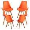 Pack 6 Sillas Synk Basic De Polipropileno,polipropileno Y Polipiel 82*53*53 Cm - Naranja