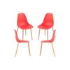 Pack 4 Sillas Mykle De Polipropileno 85*46*38 Cm - Rojo