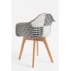 Silla Belu Patchwork De Tela 81*62.50*45 Cm - Patchwork Blanco Y Negro