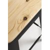 Taburete Torix Respaldo Madera Natural De Madera 95*41*41 Cm - Negro Mate