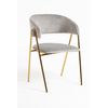 Silla Mihu Gold Terciopelo - Gris Claro