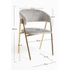 Silla Mihu Gold Terciopelo - Gris Claro