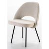 Silla Rudy De Tela Beige Con Patas De Metal Negro