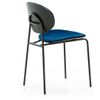 Silla De Comedor Lyam De Terciopelo Azul Con Patas De Metal Negro