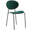 Silla De Comedor Lyam De Terciopelo Verde Con Patas De Metal Negro