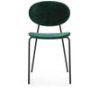 Silla De Comedor Lyam De Terciopelo Verde Con Patas De Metal Negro