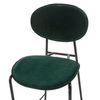 Taburete De Bar Ethel De Terciopelo Verde Con Patas De Metal Negro