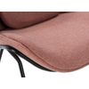 Rica Sillón De Tela Rosa Con Patas De Metal Negro