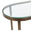 Consola De Cristal Templado De Mármol Blanco Con Patas De Metal Dorado Sia 122 Cm