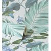 Papel Pintado Vinílico Lavable De Hojas Tropicales Y Flores Románticas - Nayarit Flowers 681325 De Gaulan - Rollo De 10 M X 0,53 M