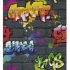 Papel Pintado Muro De Grafiti Estilo Urbano Juvenil Multicolor Con Textura - Urban Graffiti 6247 De Gaulan - Rollo De 10 M X 0,53 M