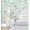 Papel Pintado Vinílico Lavable De Pájaros Y Flores Estilo Romántico - Villa Elena 121383 De Gaulan - Rollo De 10 M X 0,52 M