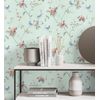 Papel Pintado Vinílico Lavable De Pájaros Y Flores Estilo Romántico - Villa Elena 121383 De Gaulan - Rollo De 10 M X 0,52 M