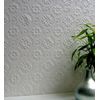 Papel Pintado Repintable Vinílico Lavable Damasco Blanco Con Textura Alto Relieve - Trisol Texture 123151 De Gaulan - Rollo De 10 M X 0,53 M