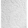 Papel Pintado Repintable Vinílico Lavable Damasco Blanco Con Textura Alto Relieve - Cosy Texture 123185 De Gaulan - Rollo De 10 M X 0,53 M