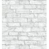 Papel Pintado Vinílico Lavable Efecto Muro De Ladrillos Blanco Y Gris De Textura En Reliev - Harris Street 127122 De Gaulan - Rollo De 10 M X 0,53 M