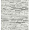 Papel Pintado Vinílico Lavable Imitación Muro De Piedra Pizarra Blanca Textura En Relieve - Austin Stone 127673 De Gaulan - Rollo De 10 M X 0,53 M