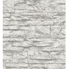 Papel Pintado Vinílico Lavable Piedra Pizarra Blanca Con Textura Relieve 3d - Israel 453147 De Gaulan - Rollo De 10 M X 0,53 M