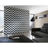 Papel Pintado Vinílico Lavable Rayas En Zigzag Retro Blanco Y Negro Con Relieve - Spica 453306 De Gaulan - Rollo De 10 M X 0,53 M