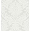 Papel Pintado Vinílico Lavable De Damasco Victoriano Color Blanco Fondo Satinado - Senso 454010 De Gaulan - Rollo De 10 M X 0,53 M