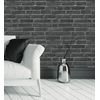 Papel Pintado Vinílico Lavable Muro Ladrillos Negro Blanco Textura Relieve 3d - Detroit 454801 De Gaulan - Rollo De 10 M X 0,53 M