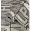 Papel Pintado Vinílico Lavable Con Letras Industriales Con Textura Relieve 3d - Factory Letters 676322 De Gaulan - Rollo De 10 M X 1,06 M