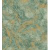 Papel Pintado Vinílico Efecto Estuco Verde En Relieve Con Vetas Metalizadas Doradas - Neptune Stone Texture 676356 De Gaulan - Rollo De 10 M X 1,06 M