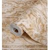 Papel Pintado Vinílico Victoriano Sobre Estuco Marrón Claro Y Texturas En Relieve - Neptune Stone 676362 De Gaulan - Rollo De 10 M X 1,06 M