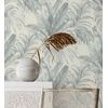 Papel Pintado Vinílico Lavable Tropical Hojas Plantas Turquesa Textura Óleo 3d - Habana Tropical 676367 De Gaulan - Rollo De 10 M X 1,06 M