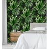 Papel Pintado Vinílico Lavable Tropical Hojas Plantas Verde Negro Textura Óleo - Habana Tropical 676370 De Gaulan - Rollo De 10 M X 1,06 M