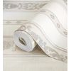 Papel Pintado Vinílico De Rayas Con Cadenetas Barrocas Efecto Textura De Tela - Selim Imperial Stripe 676850 De Gaulan - Rollo De 10 M X 1,06 M